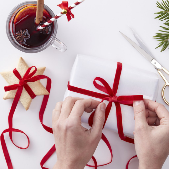 Presentsnöre - Sammet - Rött