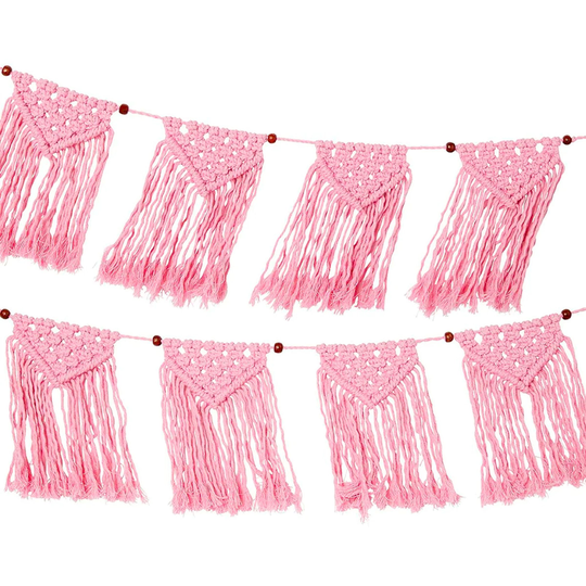 Textilgirlang Makramé Boho Rosa
