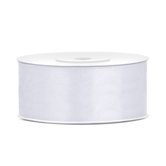Satinband Vit - 25 mm x 25 m