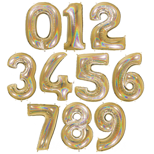Sifferballong - Guldglitter - 1 m (Siffra: 1)