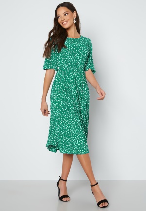 Happy Holly Eloise pleated dress Green / Floral 32/34