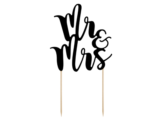Cake Topper - Mr & Mrs - Svart