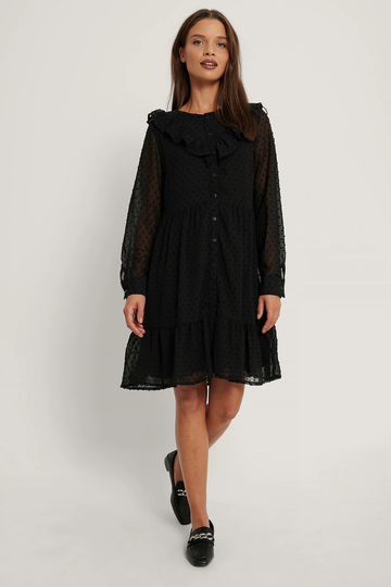 Trendyol Miniklänning Med Volangdetalj - Black
