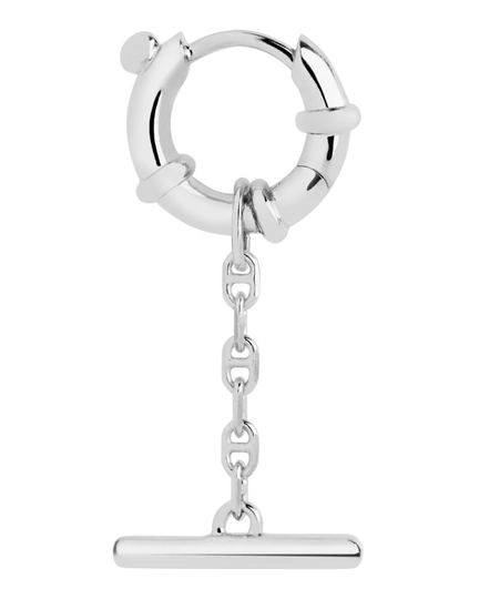 Huggieörhänge spring bar silver