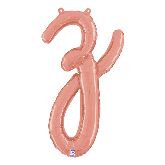 Bokstavsballong Script Roséguld - Bokstav Z