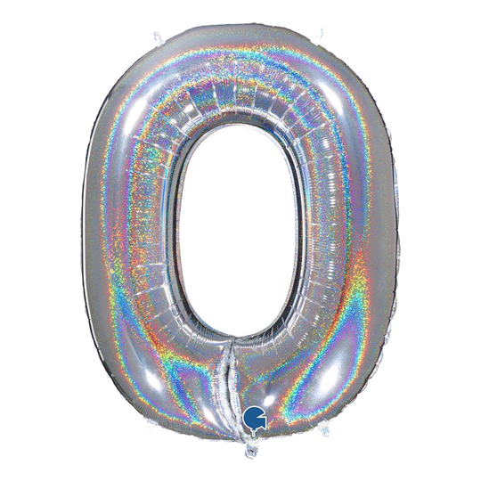 Sifferballong Glitter Silver - Siffra 0