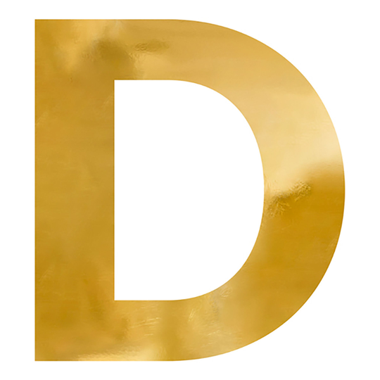 Stor Spegelbokstav Guld - Bokstav D