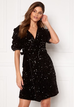 Y.A.S Sequella 2/4 Wrap Dress Black XS