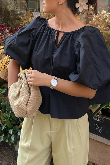 NA-KD Boho Ekologisk bomullstopp - Black