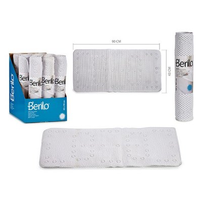 Badrumsmatta Slirsäker Vit 100 % PVC (90 X 43 cm)