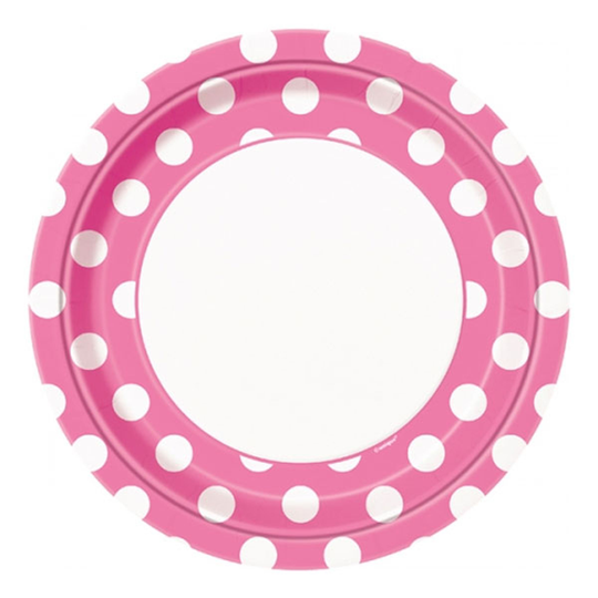 Papperstallrikar Rosa Prickiga - 8-pack