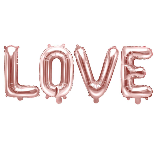 Bokstavsballonger - LOVE - 140 x 35 cm - Roséguld
