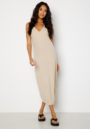 BUBBLEROOM Magnolia deep back dress Beige S