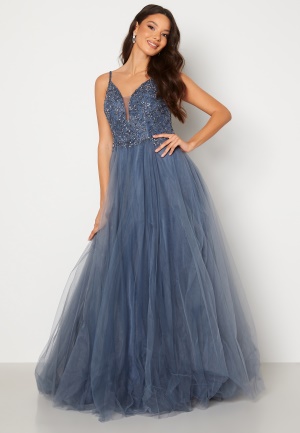 Christian Koehlert Lace Evening Dress Vintage Indigo 34