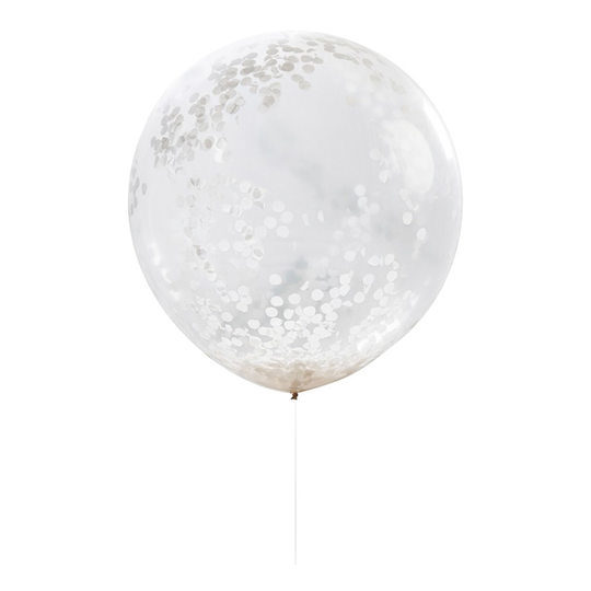 Konfettiballonger Stora Vita - 3-pack