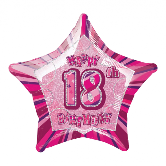 Folieballong Rosa Stjärna 18