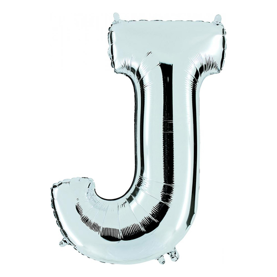 Bokstavsballong Silver - Bokstav J