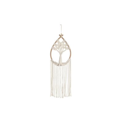 Drömfångare DKD Home Decor Naturell Bomull Vit Rattan Boho (27 x 2 x 90 cm)