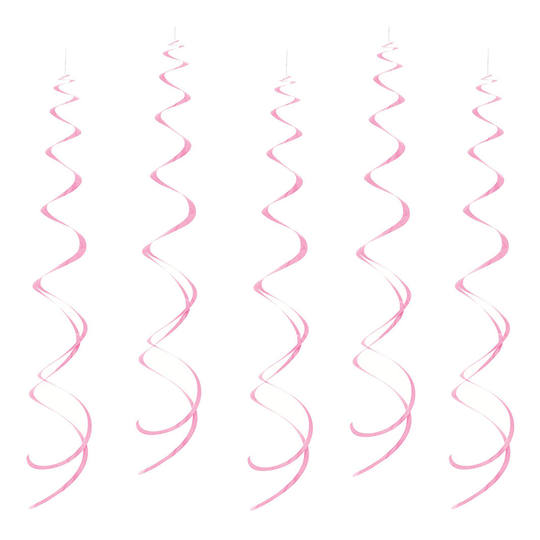 Swirls Ljusrosa Hängande Dekoration - 8-pack