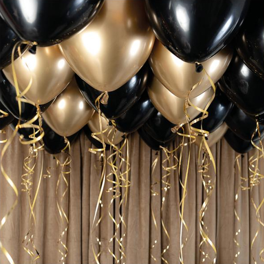 Ballongkit - Takdekoration - Svart/Guld