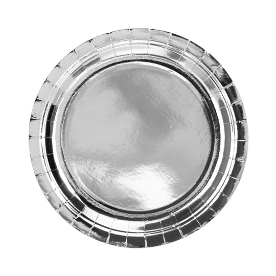 Papptallrikar - Metallic - Silver