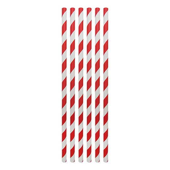 Papperssugrör Randiga Röd/Vit - 20-pack