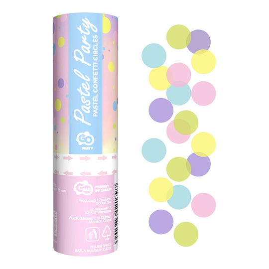 Konfettikanon Pastel Party - 15 cm