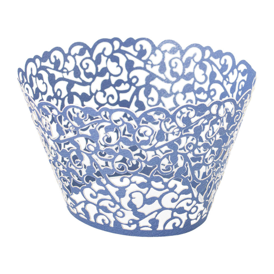 Cupcake Wrapper Mörkblå Lace - 12-pack