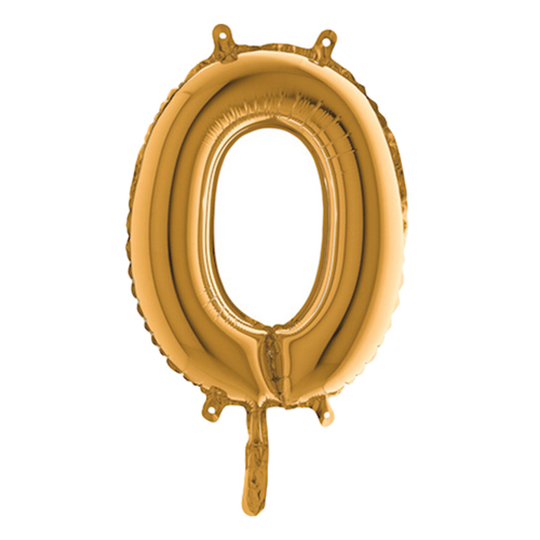 Sifferballong Mini Guld Metallic - Siffra 0