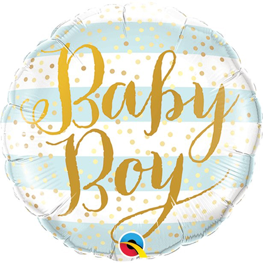 Folieballong - Baby boy - Blå/Guld