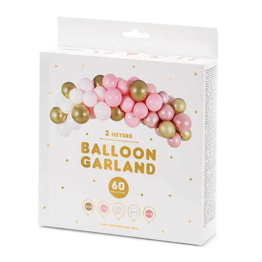 Ballongbåge - 2m - Rosa/Guld
