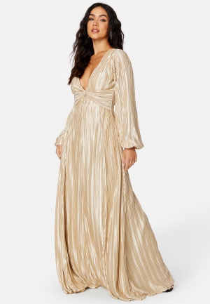 Bubbleroom Occasion Mae Pleated Gown Champagne 46