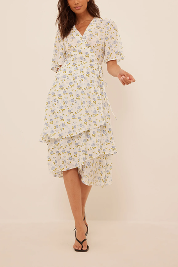 NA-KD Boho Midiklänning i chiffong - Flower