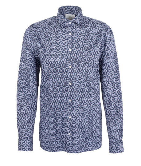 Småblommig skjorta alhambra slim fit mörkblå