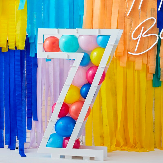 Ballongbox Siffra Vit - Siffra 7