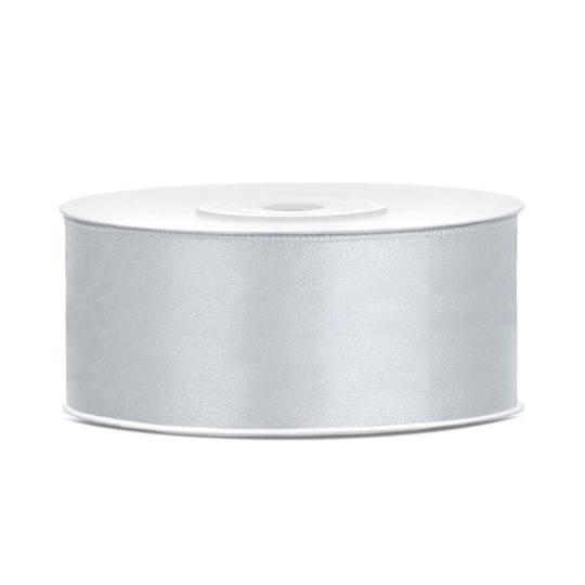 Satinband Silver - 25 mm x 25 m