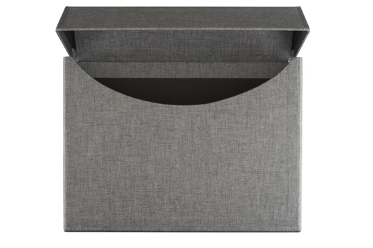 Vävklädd arkivbox svart/vit a4