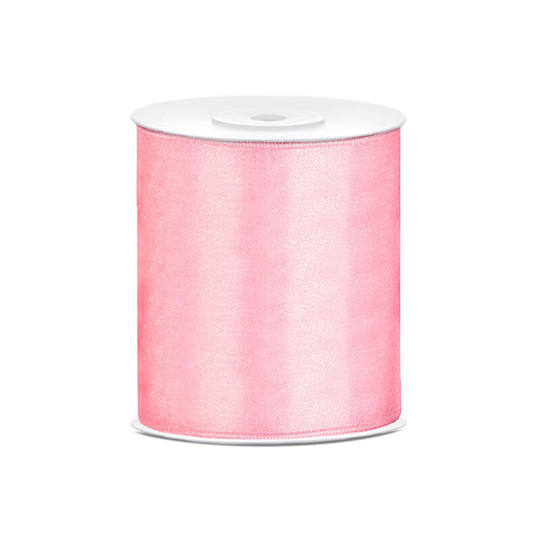 Satinband Ljusrosa - 100 mm x 25 m