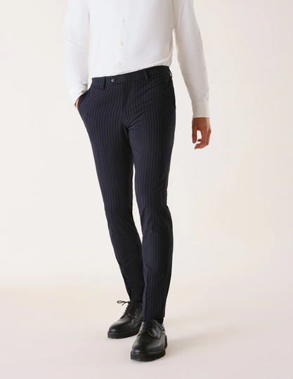 Essential Suit Pants Slim Navy Pinstripe