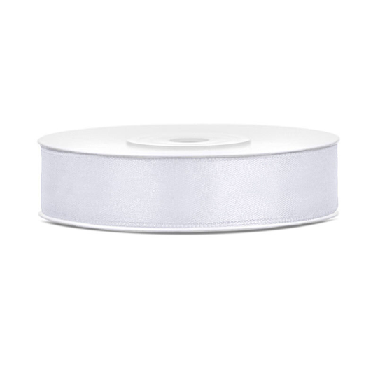 Satinband Vit - 12 mm x 25 m