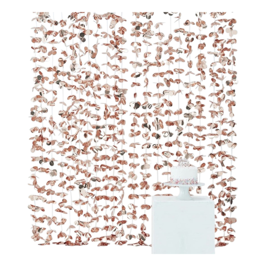 Backdrop Blommor Roséguld Metallic