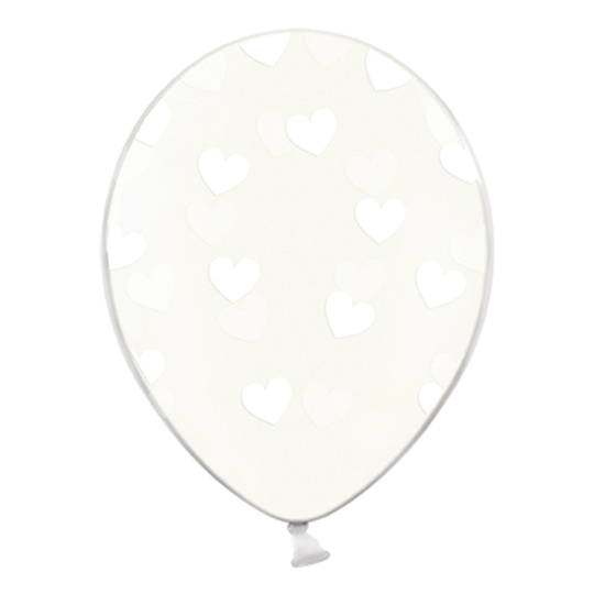 Ballonger med Hjärtan Transparenta - 6-pack