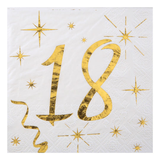 Kaffeservetter 18 Guld - 20-pack