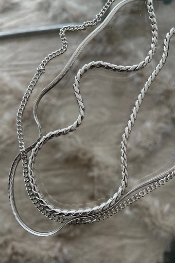 NA-KD Accessories 3-pack halsband - Silver