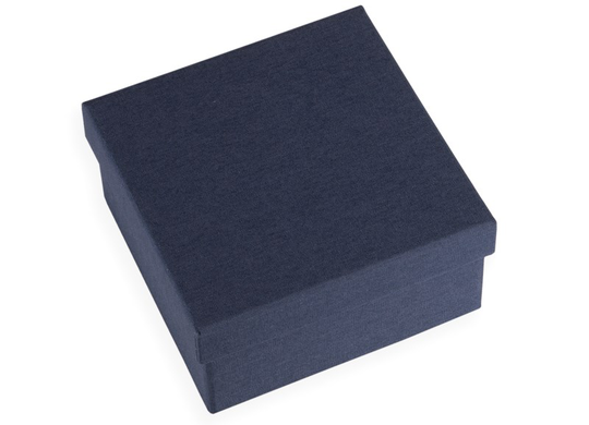 Vävklätt smyckesskrin midnattsblå 200x200x120 mm