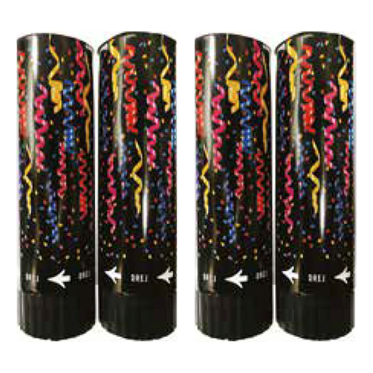 Konfettikanon Flerfärgade Swirls - 4-pack