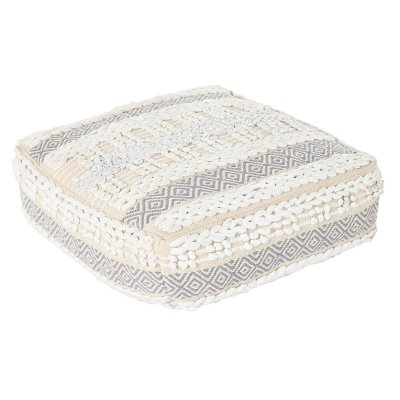Kudde DKD Home Decor Golv Grå Polyester Bomull Vit Boho (60 x 60 x 25 cm)