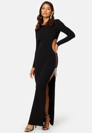 Bubbleroom Occasion Super cut out Bejewelled Gown Black L