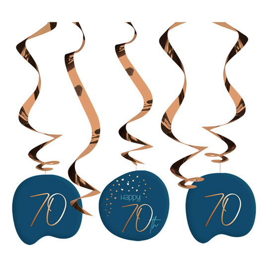 Swirls Happy 70th True Blue - 5-pack