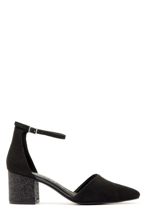 Bianco Devided Glitter Pump Black 37